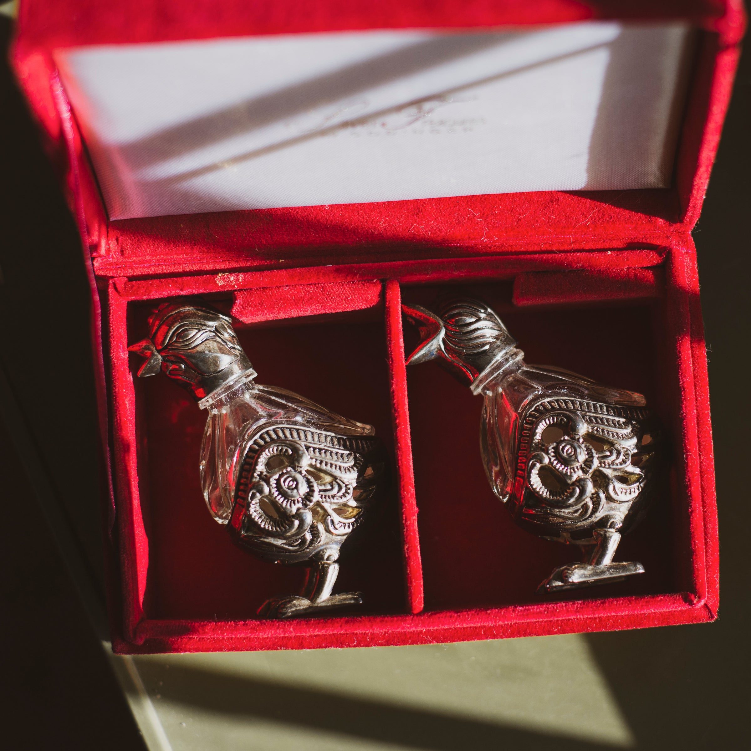 Vintage Godinger Silver and Crystal Salt and Pepper Shaker Chicks