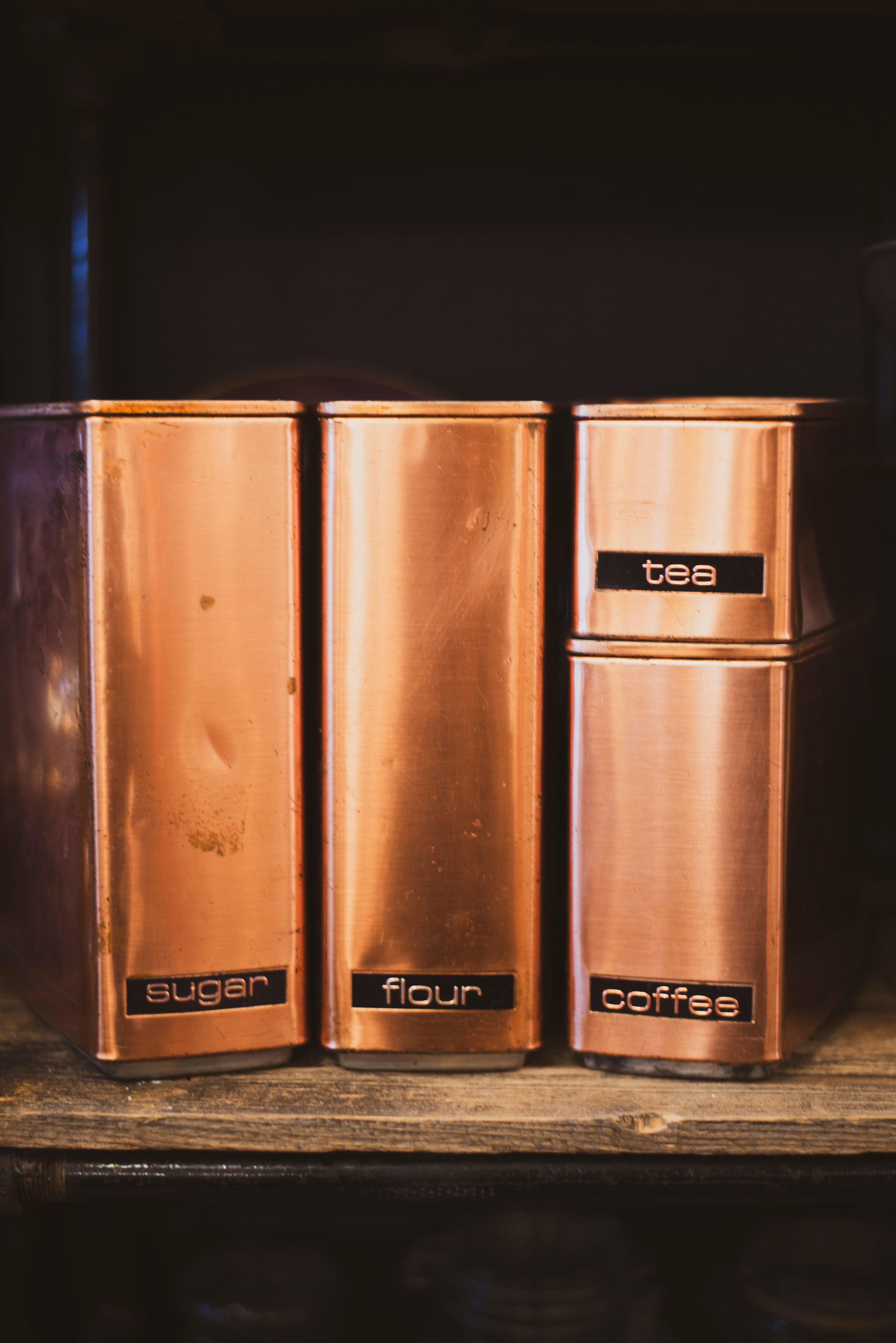 Vintage 1950's/1960's Copper Kitchen Canisters | The Nest