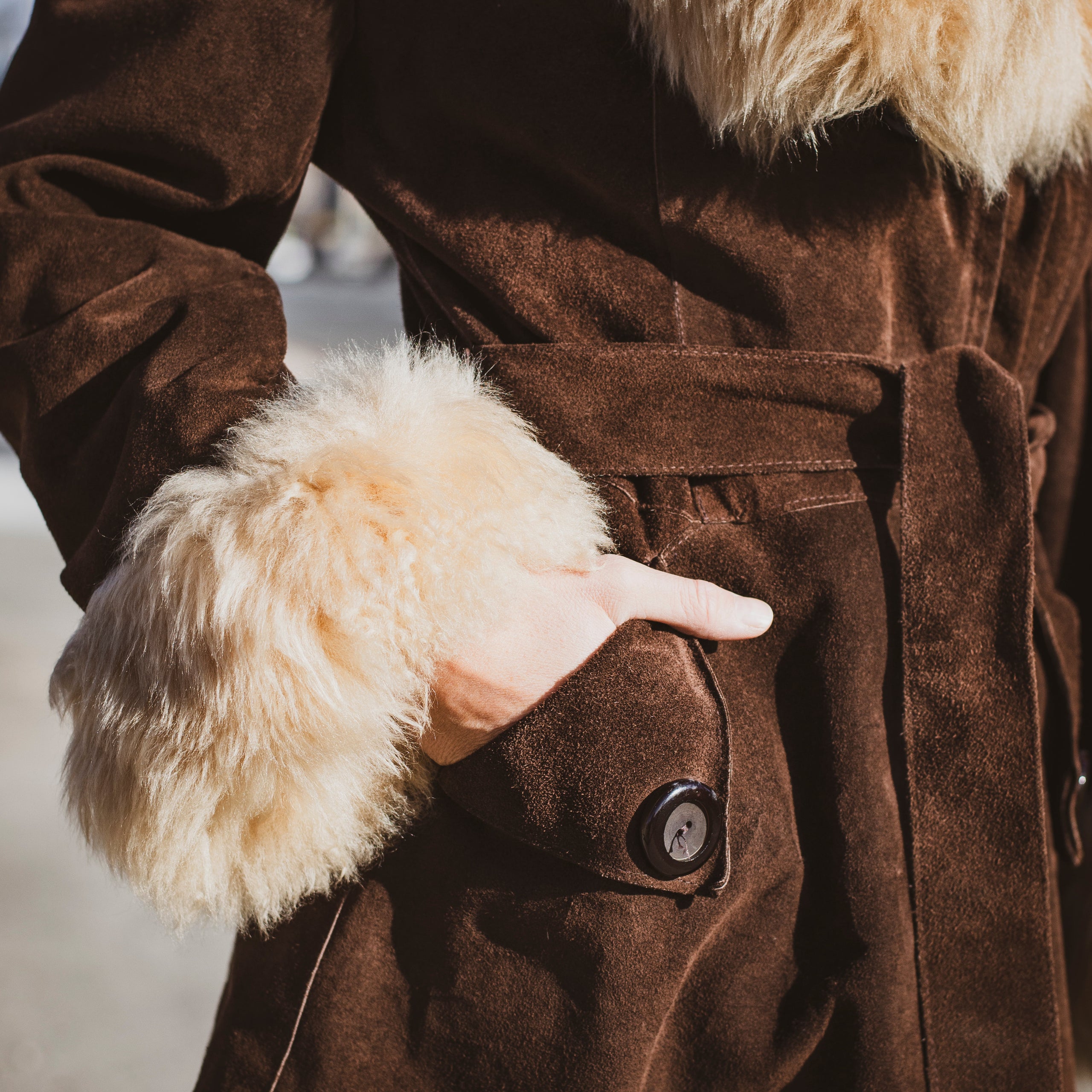Vintage Suede and Fur Trimmed Coat The Nest