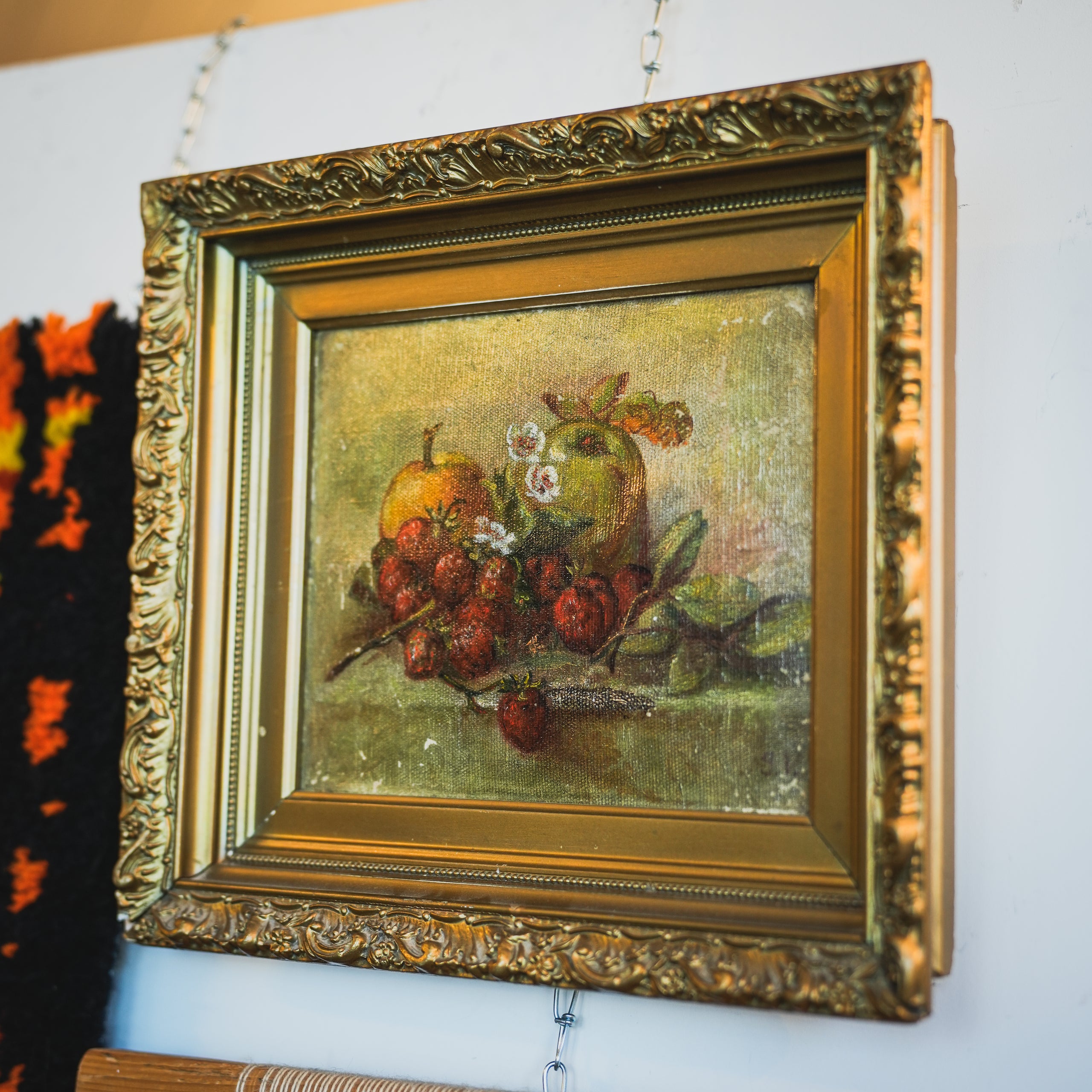 Vintage Fruit Still Life Painting With Gold Frame The Nest